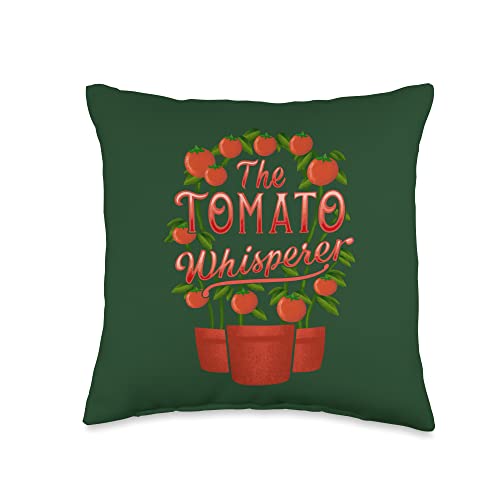 Tomatoes Gardener Vegetable Drawing Gardening Throw Pillow