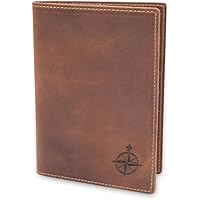 WANDERINGS Cartera de Viaje de Piel con Tarjetero para Pasaporte