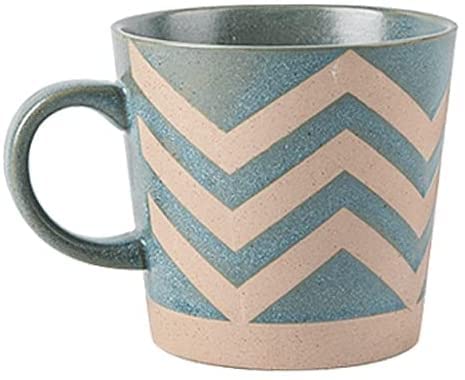 RRomaS Taza de Café y Té Original de Cerámica 350 ml Con Cuchara, Desayuno Grande, Asa de Estilo Moderno, Para Infusiones, Resistente, Ideal Para Regalo