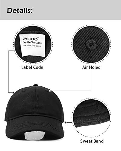 Zylioo Small Size Baseball Hat,Petite Heads Dad Cap,Tiny Sun Protection Cap,Adjustable Little Running Cap #TOP2