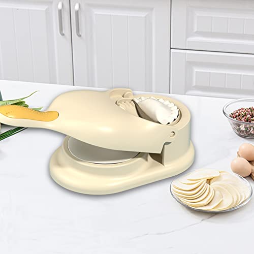 FUFRE Machine à boulettes 2 in 1 Dumpling Maker Ravioli Machine Moule de Fabricant de Boulettes Presse à pâte à Empanadas et boulettes, Moules à Boulettes de Fabricant de Peau de boulette (Cremeweiß) Cover