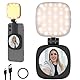 NEEWER Magnetisches Selfie Licht kompatibel mit iPhone MagSafe CRI95 700lx/0,3m Faltbare LED Handy Füllring Beleuchtung mit Ständer/Spiegel für Zoom Make up Fotografie Aufnahme NL48B,Schwarz