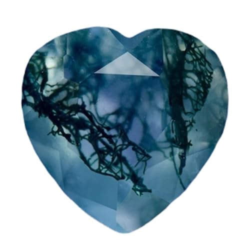 Cœur en agate mousse 8x8mm naturelle facettée pour création de bijoux uniques