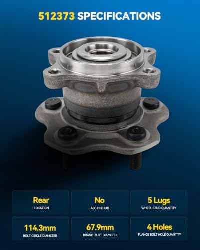 Image of PHILTOP 512373 x2 AWD Rear Wheel Bearing Hub Assembly for Nissan Rogue