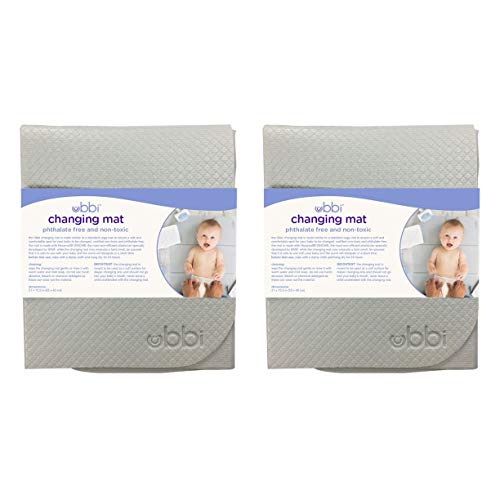 Ubbi Changing Mat, 2 Pack, Easy to Clean and Carry On The Go, Gray