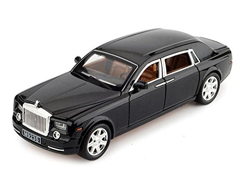 Greshare Model Car, 1:24 Rolls-Royce Phantom Diecast Sound & Light & Pull Back Model Toy Car Black New In Box #TOP1