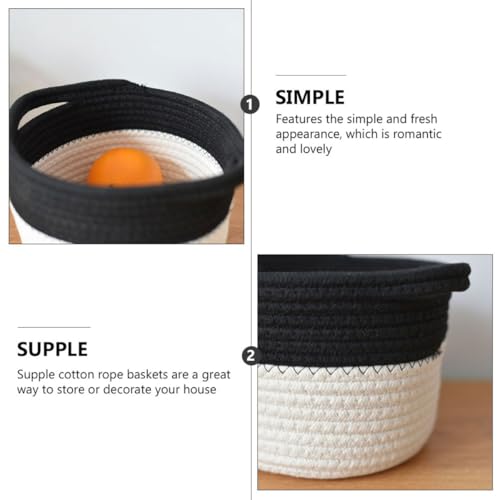 Cesta de cuerda de algodón hecha a mano con diseño textil para almacenamiento 5