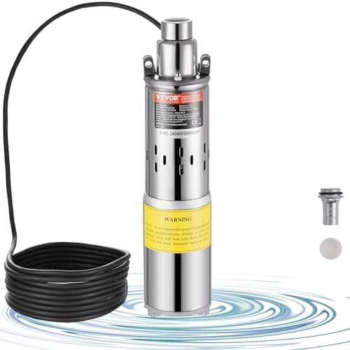 VEVOR 277 W Solar Water Pump for Deep Well Submersible,...