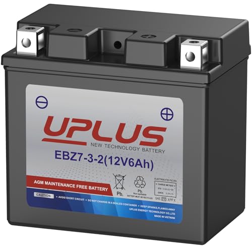 YTZ7S, 12 Volt 8 AH Batteries UPLUS EBZ7-3-2 ATV Scooter Bat