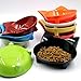 Gralara Kitten Ears Food Bowl Non-Slip Storage Dish for Pets, Red