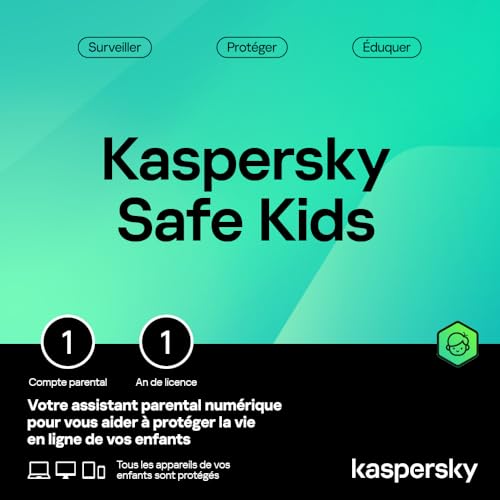 Kaspersky Safe Kids | 1 Compte Utilisateur | 1 An | Windows/Mac/Android/iOS | Code d’activation...