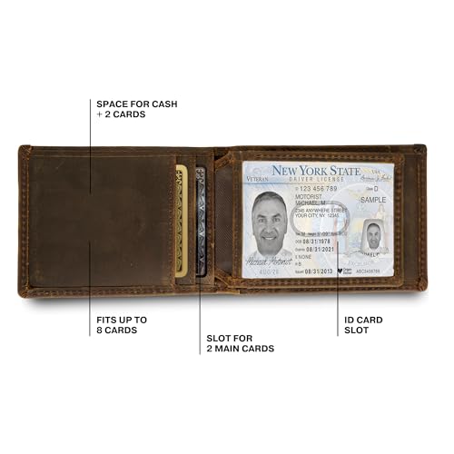 Leather Wallets For Men | A RFID Wallet For Men Designed to Securely Carry Your Essentials. Full-Grain Leather Slim Wallet, Small And Thin Italian Trifold Design (Brown)3