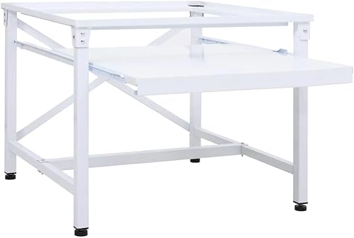 Miniatura 7 de vidaXL Doble Lavadora y Secado Pedestal Hogar Jardín Hogar Lavandería Lavadora Secadora Pedestal Soporte Lavadora Elevador Blanco