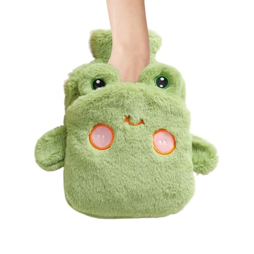Bolsa de agua caliente de 1l para aliviar el dolor muscular con funda de peluche