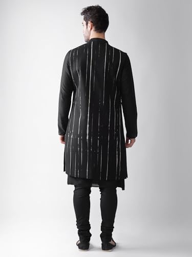 Men's Kurta, Front Open Jacket & Pajama Set-Indian Ethnic Kurta Waistcoat Pyjama Set for Weddings & Festive Occasions3