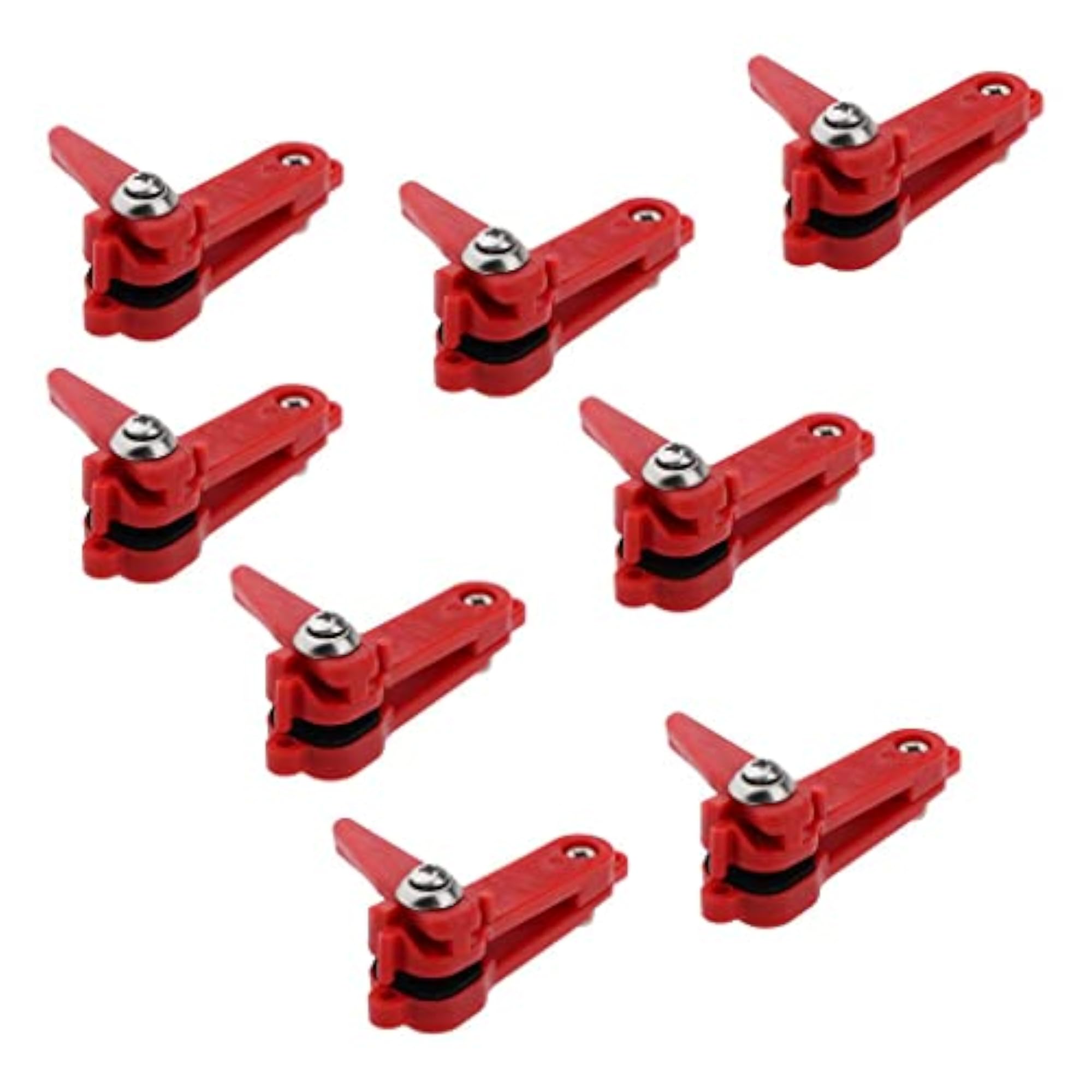 8pcs Red Padded Heavy Tension Snap Release Clips