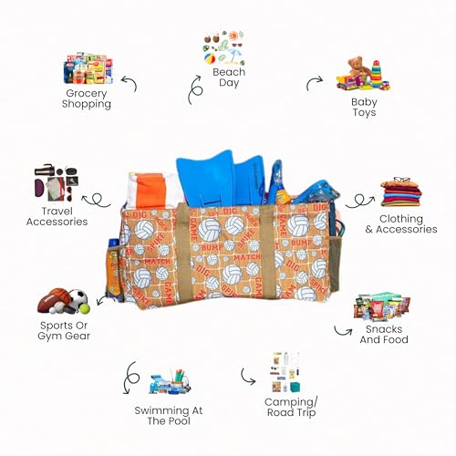 Image of Extra Large Utility Tote Bag - Oversized Collapsible Pool Beach Canvas Basket