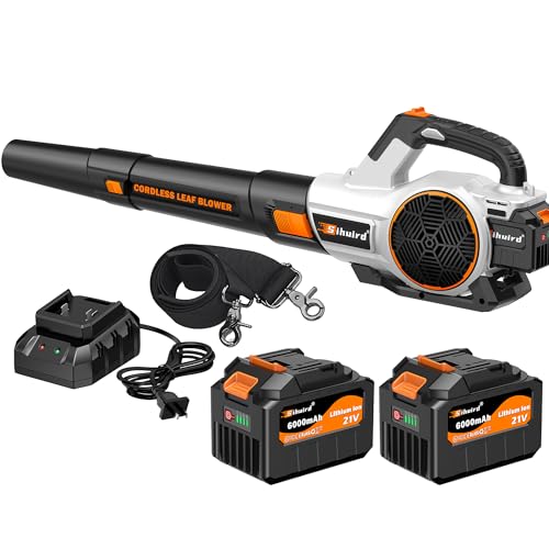 Sihuird Leaf Blower Cordless, 690CFM Electric Leaf Blowers with 2...