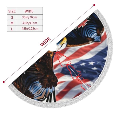 Tapis de sapin aigle imprimé et drapeau américain de qualité - 5