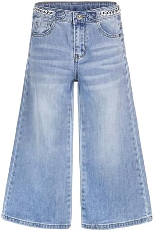 Pantaloni Denim Per Bambina Con Volant - Vita Alta Elastica, Cotone 100%, Stile Vintage - Foto 7