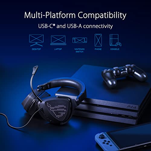 Image of ASUS ROG Delta S Animate Gaming Headset | Customizable AniMe Matrix LED Display, AI Noise-Canceling Mic, Hi-Res ESS 9281 Quad DAC, Lightweight, USB-C, For PC, Mac, PS5, Switch and Mobile Devices,Black