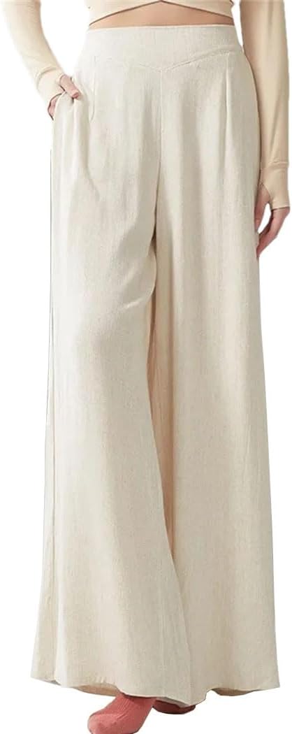 Women Stretch Loose Wide Leg Pants Dance Practice High Waist Long Trousers Classical Dancer Clothes