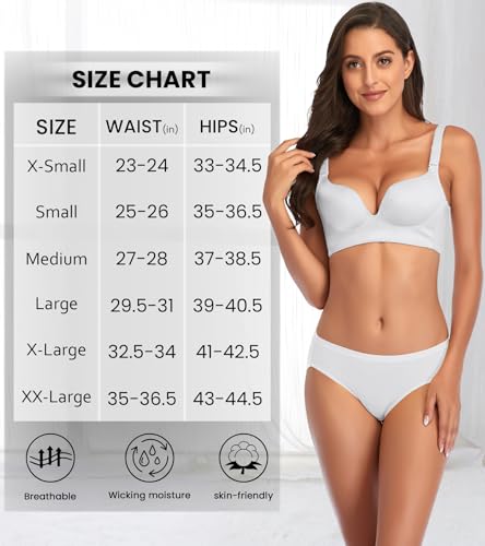 Image of Eiggam Women's Cotton Bikini Panties,High-Cut Full Coverage Stretch Cool Underwear for Women