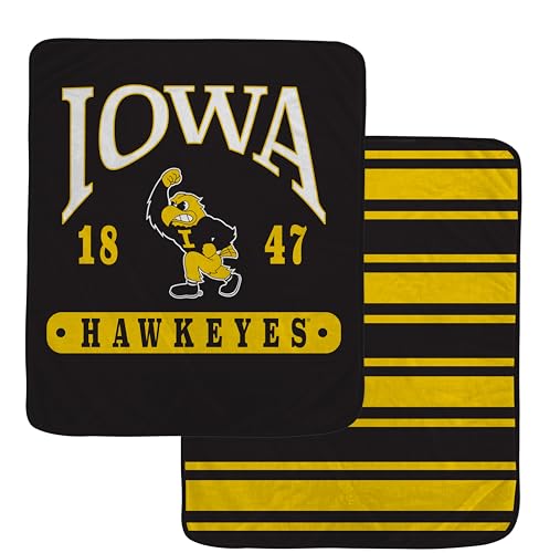 Pegasus Sports NCAA Iowa Hawkeyes Varsity Plaque 2 Sided Blanket