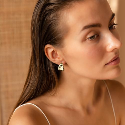 Image of SHERLOVE Chunky Knot Gold Earrings Women Statement Drop Dangle Earrings | 14K Gold Plated Hypoallergenic Lightweight,Trendy Dainty Elegant Cute,Women Gold Jewelry Fashion Accessories Gifts