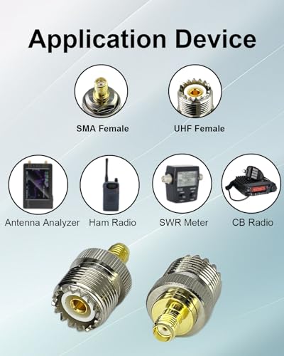 Adaptador conector coaxial SMA hembra a UHF hembra 2 piezas miniatura 4