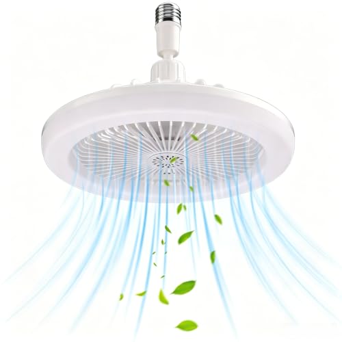 Image of ZFFAFUR Remote Control Ceiling Fan with Lights – 30W LED, E27 to B22 Adapter Included, 3 Color Temperatures 3000K-6500K, 3 Fan Speeds, Timer, Ideal for Bedroom Kitchen Garage Bathroom(White)