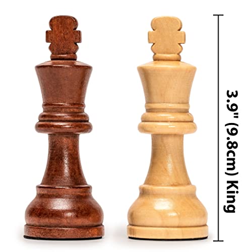 Pièces d'échecs en bois Staunton n°6 avec boîtier de rangement de luxe