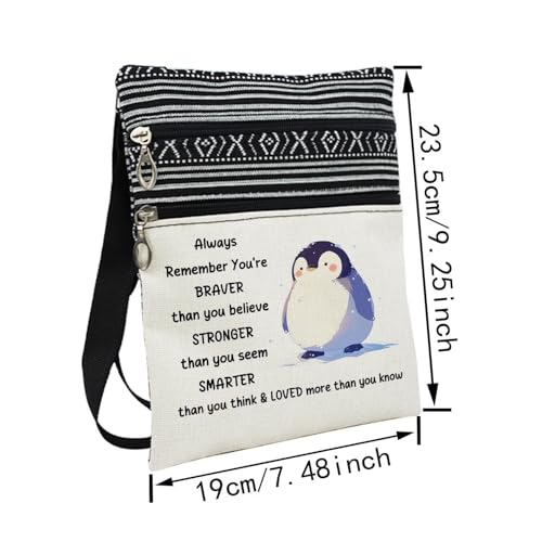 Penguin Messenger Bag Small Ethnic Pattern Printed Adjustable Strap Crossbody Zipper Bag Phone Bag Wallet Cute Shoulder Handbag for Penguin Lovers Women2