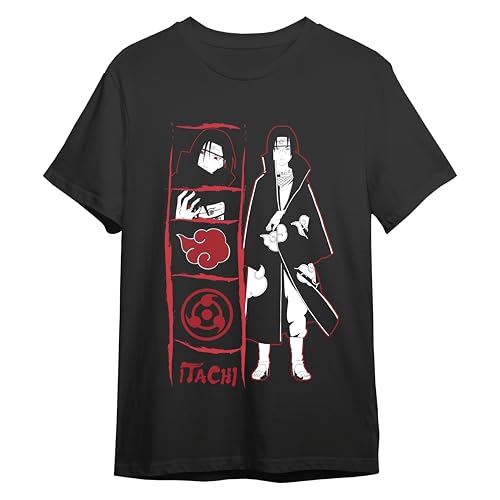 Comic Studio Naruto Camiseta | Itachi Uchiha | Negro | L T-Shirt, Unisex
