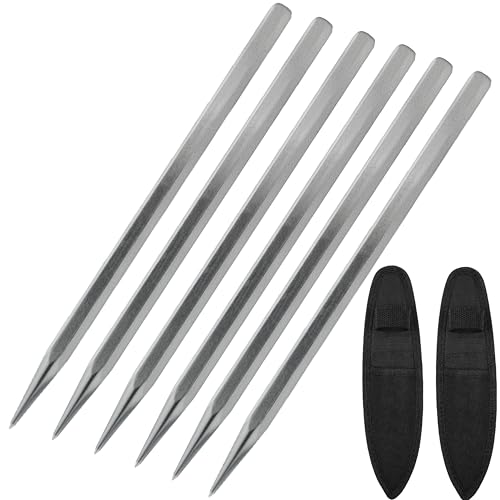 6-Pack SteelPencil Throwing Shurikens Set, Sleek and Durable Build, Value size Includes Premium Packaging and Carry Pouch, Ideal for Half Spin and No Spin Practice, All-Occasion Use (10mm set of 6)