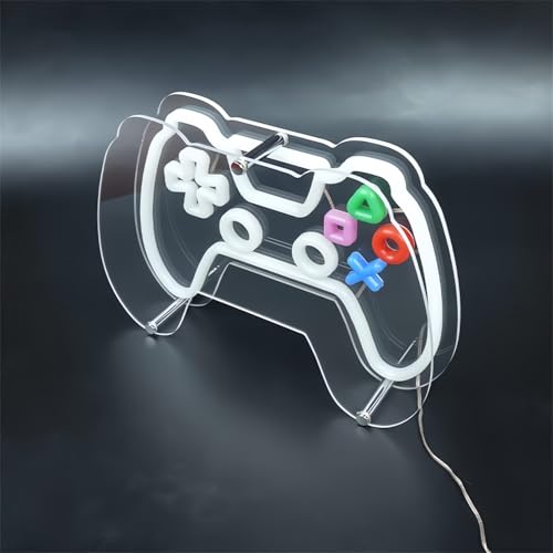 Gamepad LED neón caja de luz acrílica letras luminosas caja de señalización de caja de señalización de USB dormitorio familiar Bar cafetería taller Mesa de oficina decoración