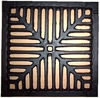 10" x 10" 254mm x 254mm 13mm 1/2" Thick Square Cast Iron Gully Grid/Grate Heavy Duty Drain Cover Black Satin Finish. Deliveries to Mainland UK ONLY