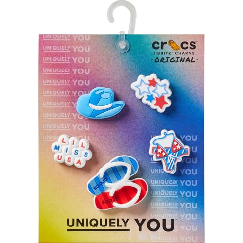 Image of Crocs Jibbitz 4th of July USA Patriotic Shoe Charms, 4th of July USA, 5-Pack