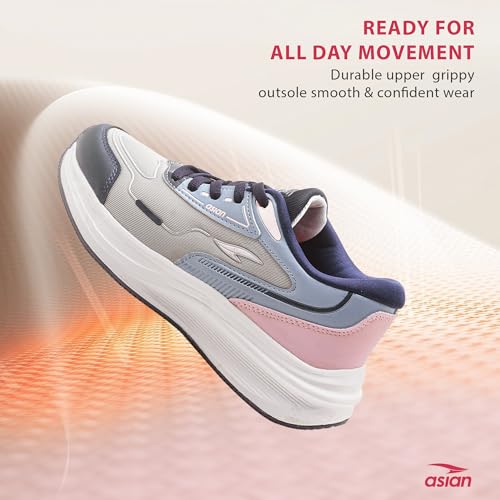 Image of ASIAN Olivia-13 Women's Running Shoes | Knit Mesh Walking Sneakers with Stylish Design, Bouncy Midsole & Steady Outsole | Lightweight Comfort, Travel & Work