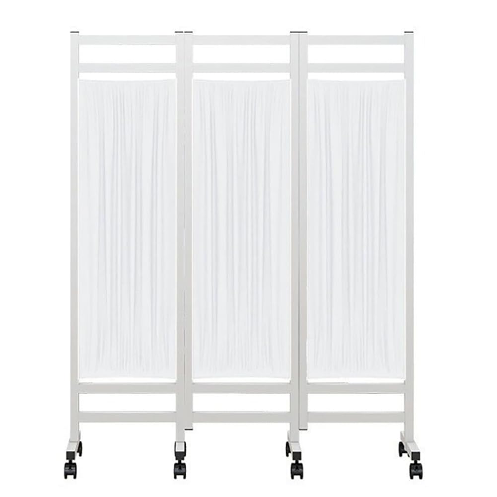GYEQXKT Folding Privacy Screen with Wheels - Adjustable Freestanding Room Divider for Hospitals and Offices