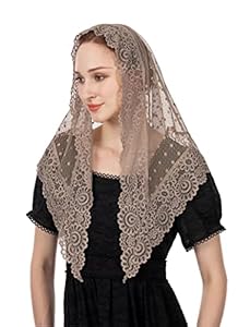Wgior Dreieckiger Spitzen-Mantilla-Schleier wg09