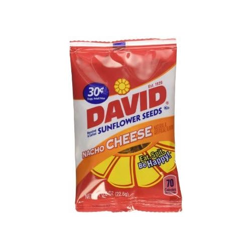 David Sunflower Nacho Cheese Flavor Seeds .8 Oz Bags 24 Count (Pre Priced 30 Cents) (1 Pack)