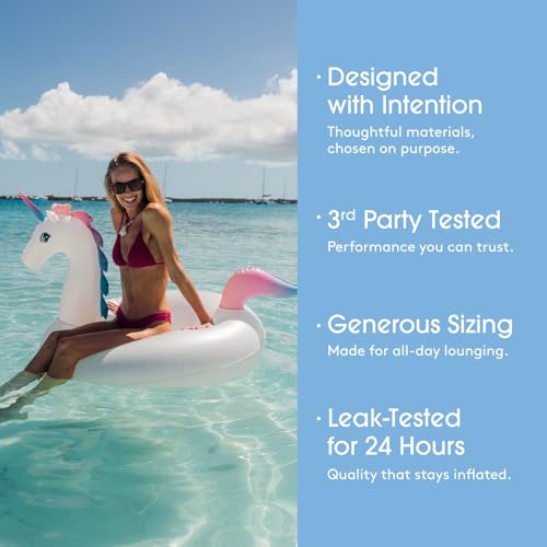 FUNBOY 42" Unicorn Pool Float Tube with Cup Holder by FUNBOY - Used condition - Image 4