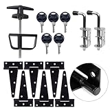 BTEOBFY Shed Door kit - Complete shed Door Hardware,shed Hardware kit with T-Handle Lock, Heavy-Duty Latches, Hinges - Weatherproof for Sheds, Gates, Playrooms
