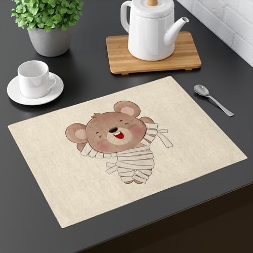 Sets de table en lin lavables pour protéger le mobilier avec un décor Halloween - 3