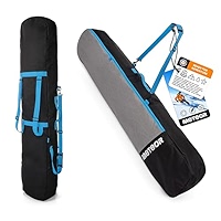 BRUBAKER Ensemble Sac De Ski Et Sac à Chaussures De Ski Pour 1 Paire De Skis Jusqu'à 190 Cm + Bâtons + Chaussures + Casque Noir/Rouge