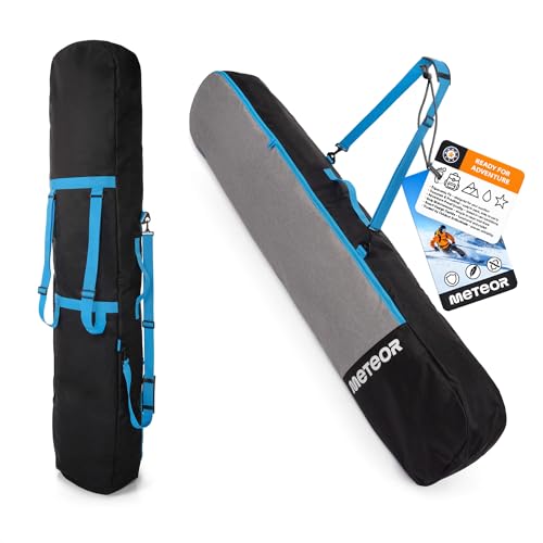 meteor Snowboard Bag – Durable & Water-Resistant Carry Case with Adjustable Straps – Compact Foldable Design for Storage – 167x34cm Travel Cover – Ideal for Transport & Protection – Gray/Black