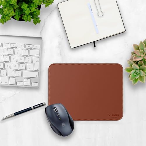 V-CUBE DESIGNS Premium Vegan Leather Mouse Pad |25X21cm| 2.4mm Thick(Padded)|Stitched, Reversible use, Splash-Proof, Anti-Skid for Gaming,... - Image 5
