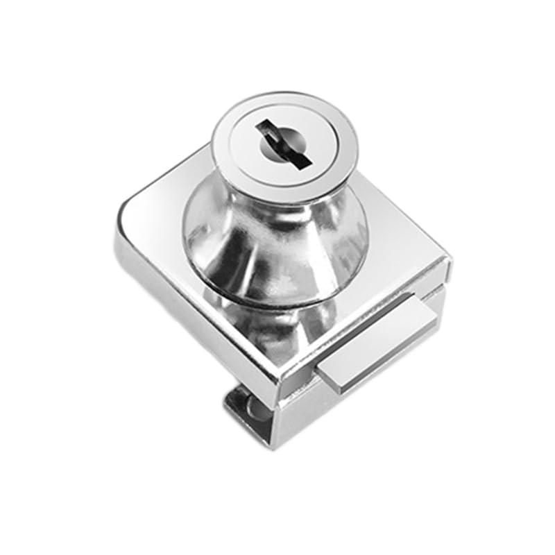 TA-VIGOR Glass Cabinet Lock, Single Open Showcase Door Lock No Drilling Display Cam Security Lock for Door Cabinet Mailbox Drawer Cupboard Furniture, Key Alike