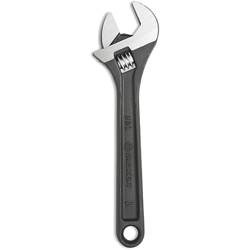 Crescent 8" Adjustable steel and Black Oxide Wrench - Carded - AT28VS | Hand Tool for Garage and Home Improvement, Grip Wrench for Shower Head